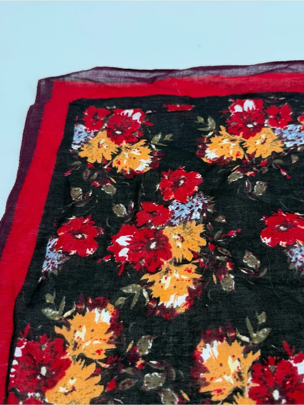 Unbranded Floral Cotton Bandana Scarf Square Accessory Colorful